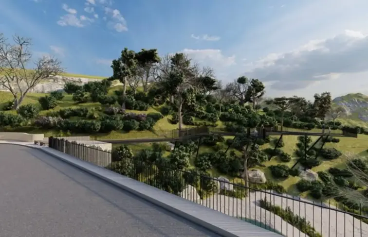 Imagem projeto de miradouro na cascata de Tahiti